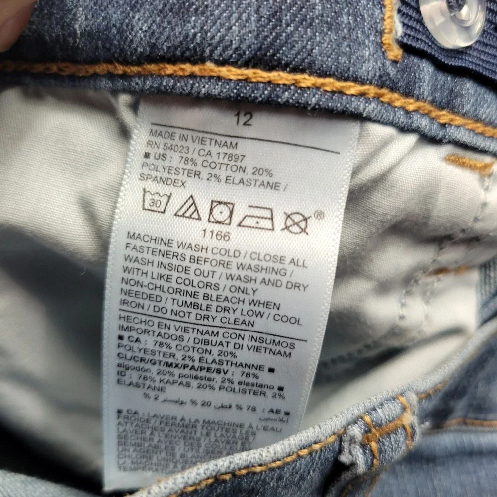 Old Navy Girls Denim Shorts Size 12 Frayed Hem Stretchy Jeans